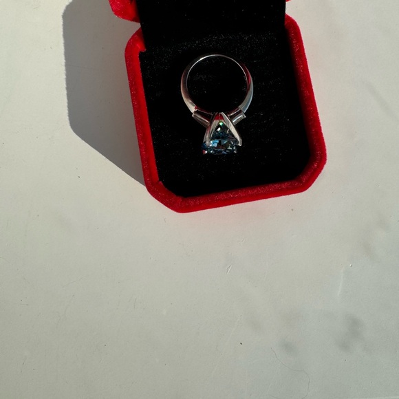 14 WHITE GOLD RING WITH 5.13 CTS “LAB GROWN” BLUE DIAMOND RING - Picture 8 of 13